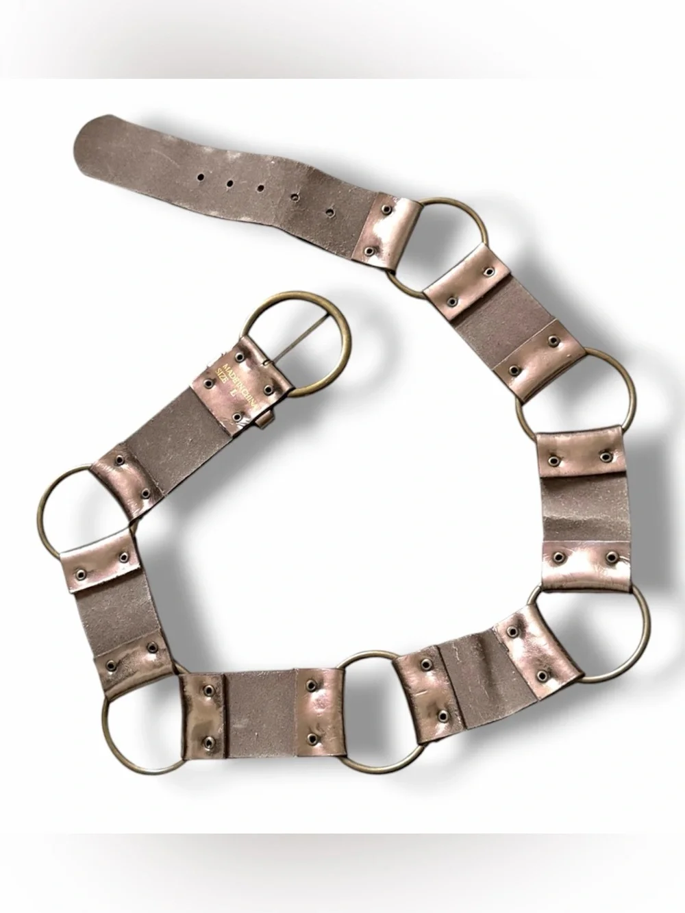 y2k metallic + gold chunky hardware studded belt